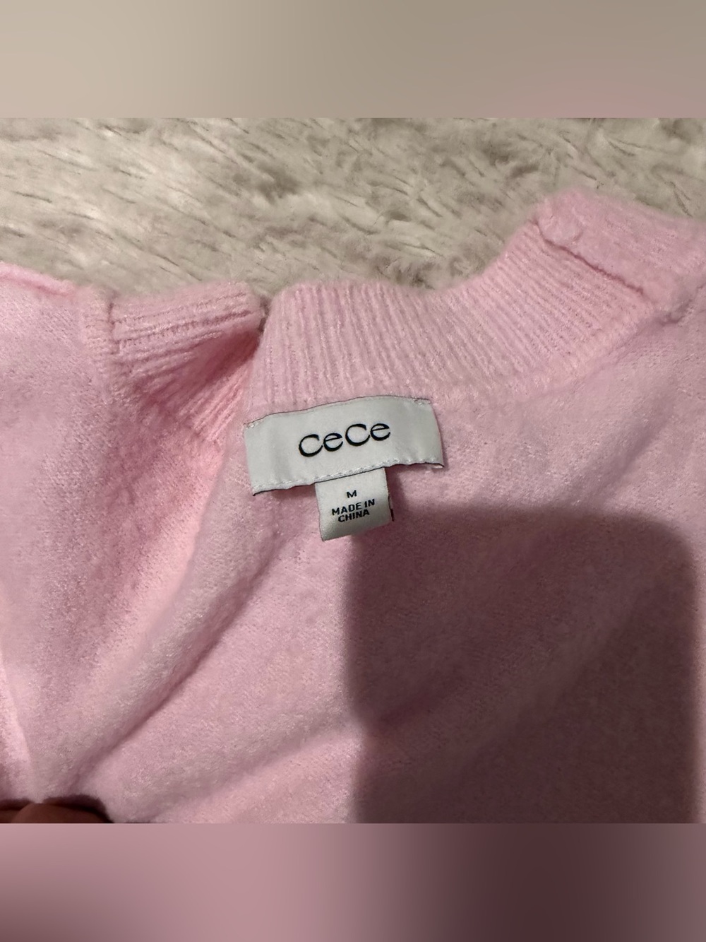 CeCe Lace Bow Inset Sweater - Picture 6 of 8